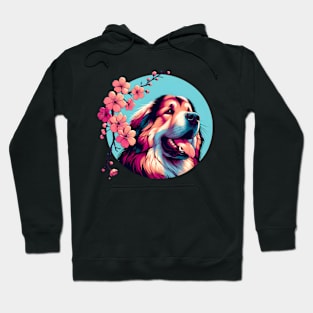 Tibetan Mastiff Blooms in Spring's Cherry Blossoms Hoodie